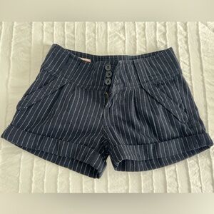 Navy Blue Striped Women's high waisted Shorts size XS